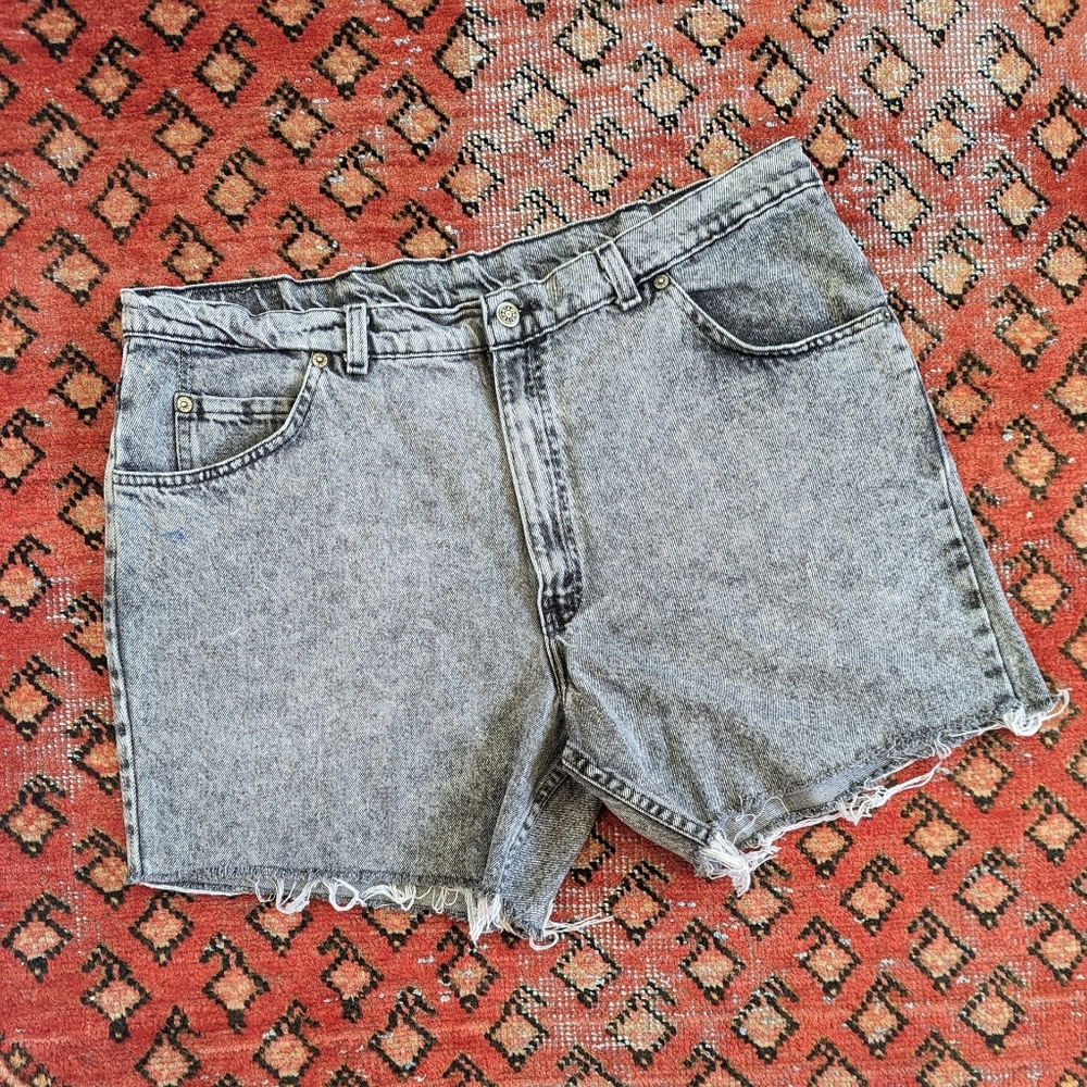 XL / XXL - Acid Wash Cutoff Denim Britannia Shorts USA Made